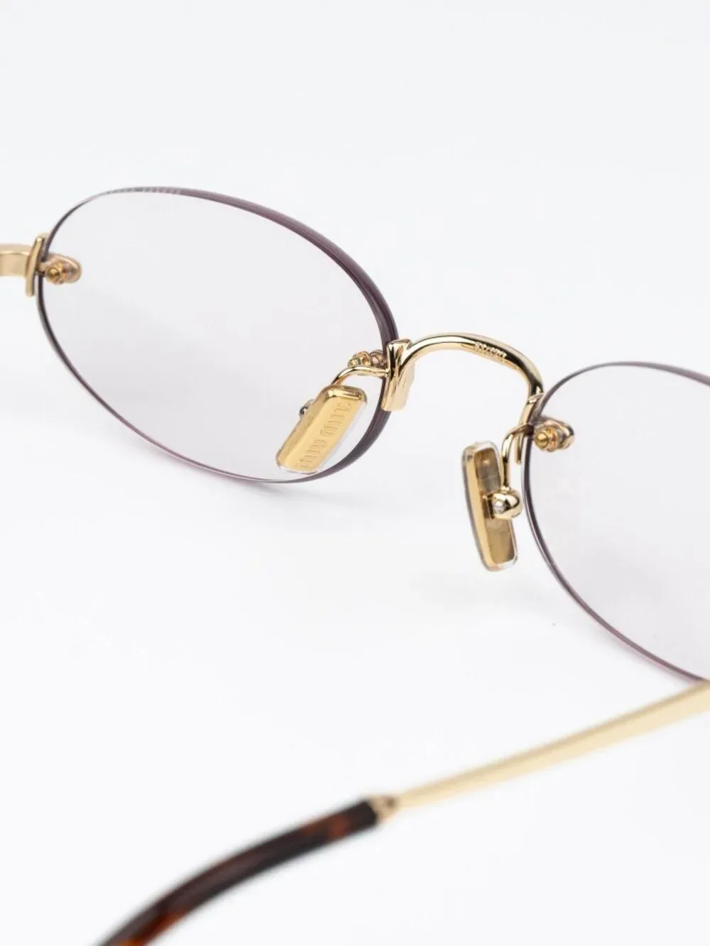 Miu Miu Women Eyeglasses Gold Oval Rimless MUA54S 5AK08N NEW AUTHENTIC
